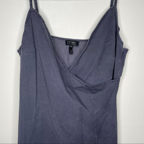 Escada Sport Faux Wrap A-Line Dress V-Neck Blue Size S - Picture 3 of 10